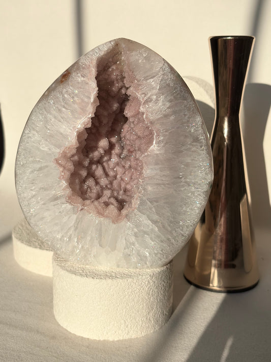 Pink Druzy Rainbow Amethyst Quartzy Freeform