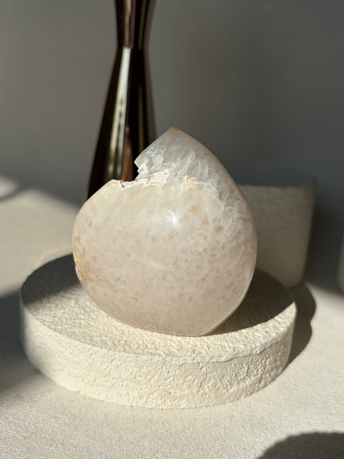 Pink Druzy Peppered Agate Freeform