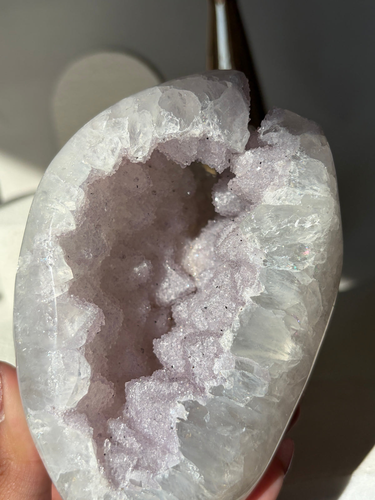 Lilac Pastel Rainbow Amethyst Quartz Druzy Geode