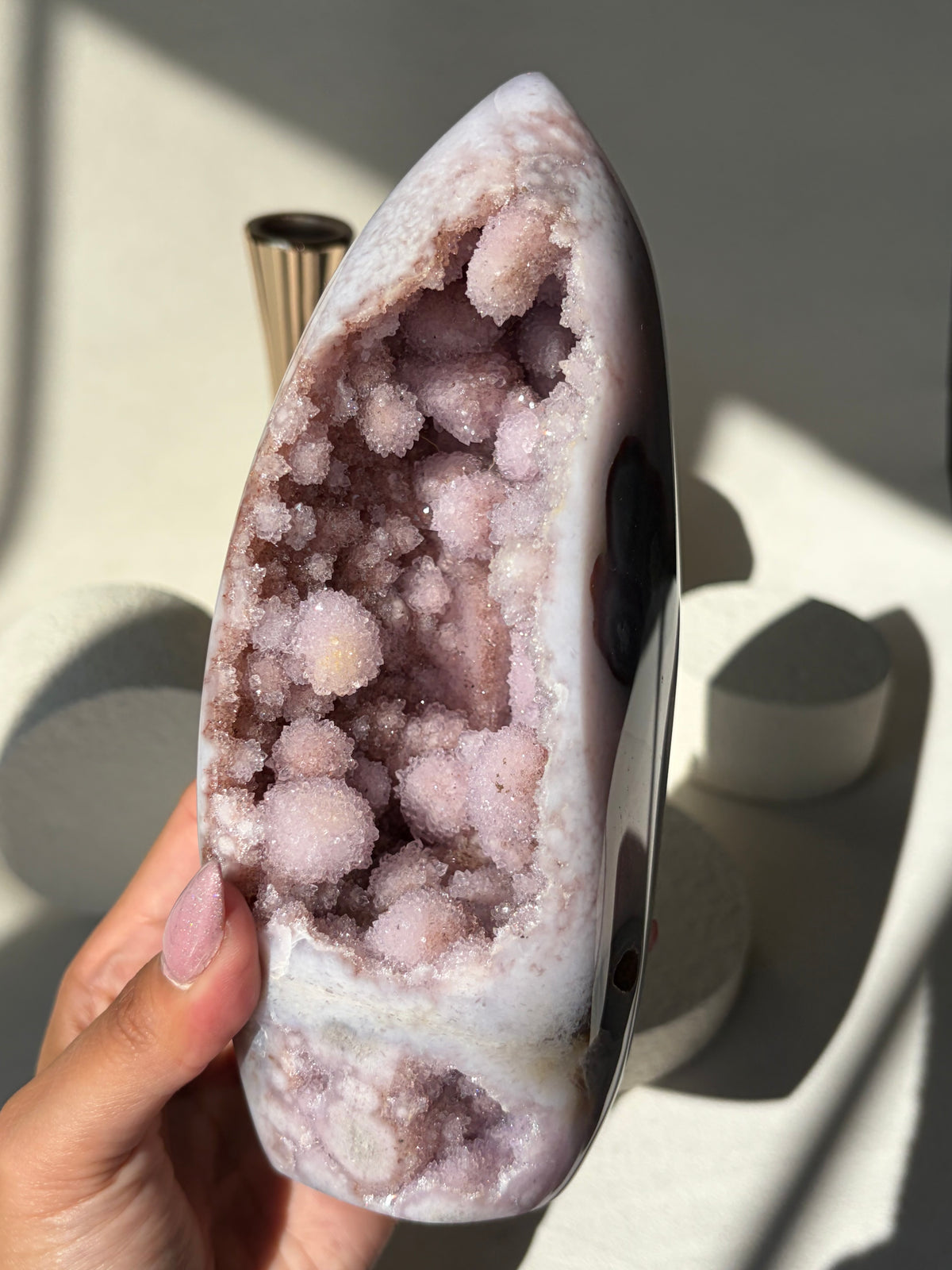 Pink Purple Flower Agate Freeform Statement Piece