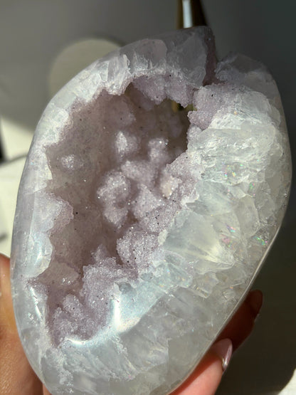 Lilac Pastel Rainbow Amethyst Quartz Druzy Geode