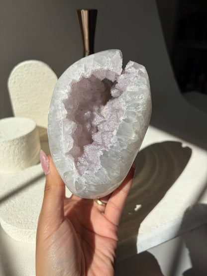 Lilac Pastel Rainbow Amethyst Quartz Druzy Geode