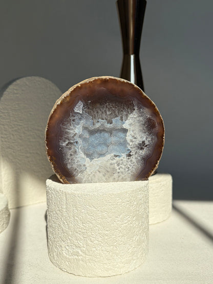 Blue Druzy Quartzy Agate Cut Base