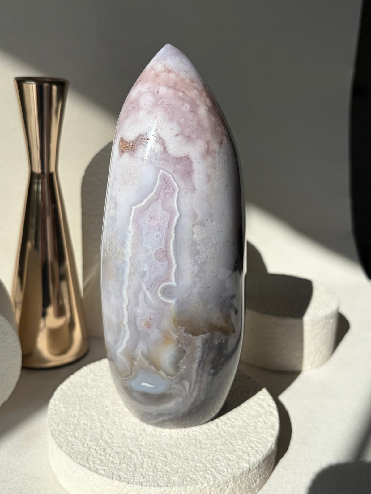 Pink Purple Flower Agate Freeform Statement Piece