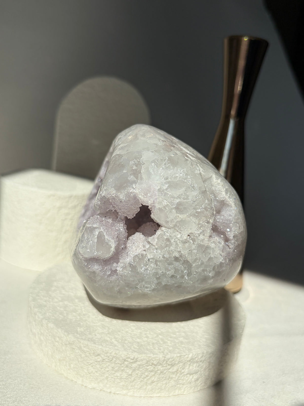 Lilac Pastel Rainbow Amethyst Quartz Druzy Geode