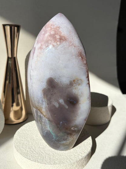 Pink Purple Flower Agate Freeform Statement Piece