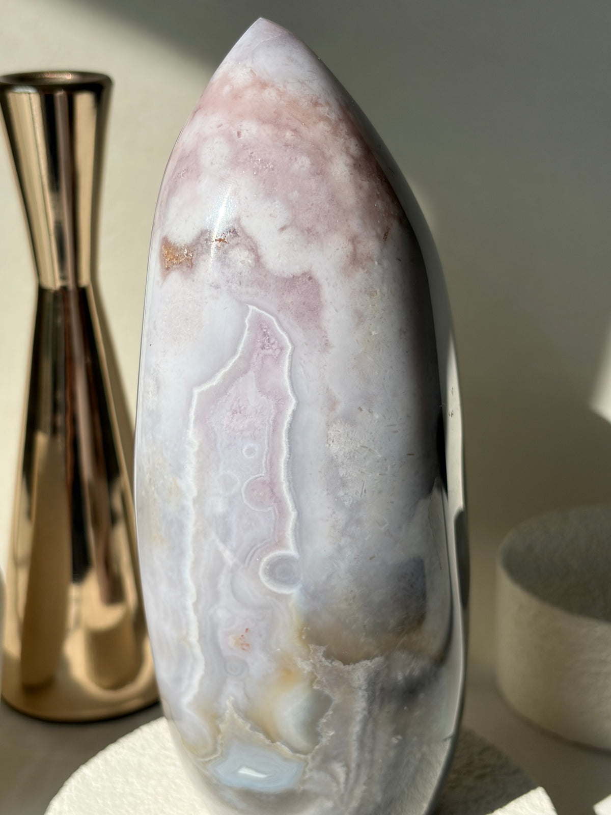Pink Purple Flower Agate Freeform Statement Piece