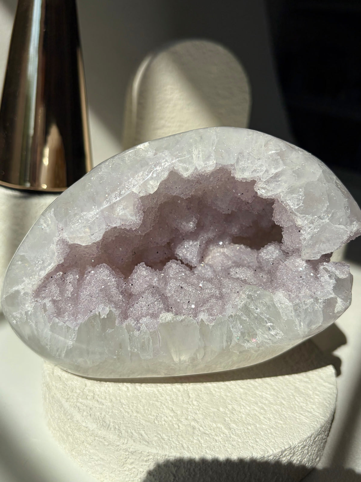 Lilac Pastel Rainbow Amethyst Quartz Druzy Geode
