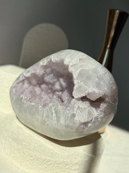 Lilac Pastel Rainbow Amethyst Quartz Druzy Geode